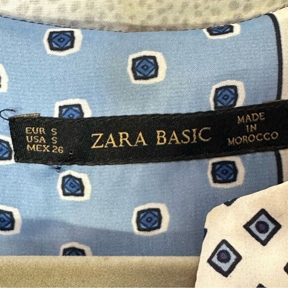 Zara Blue Morocco Scarf Print Tunic Dress | S - Picture 9 of 9